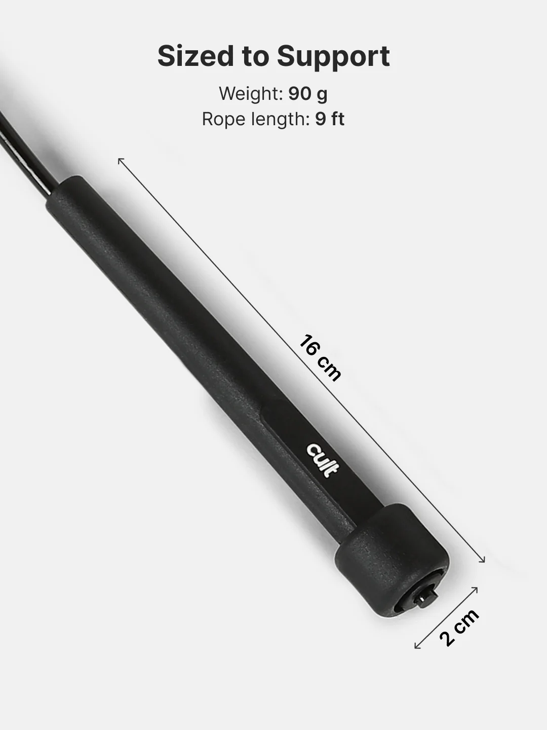 Pencil Skipping Rope for Fitness & Cardio Adjustable, Lightweight -Black - Image 7