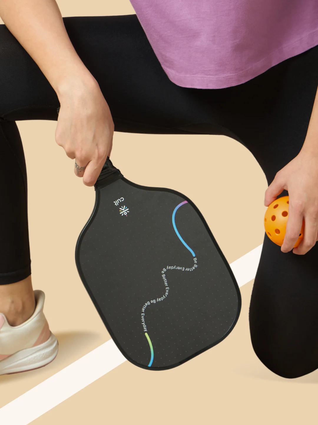 Pickle Ball Unisex Tough Fibreglass Material Lightweight & Durable Cushion Comfort Handle Grip Includes 2 Paddles (Black), 2 Indoor Balls (Yellow), 2 Outdoor Balls (Orange) & Bag
