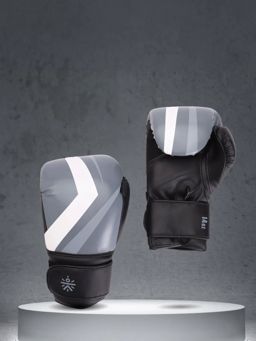 cult PVC Boxing Gloves for Men & Women Foam Padding Thickness 25mm Punching Bag Gloves for Boxing, Training, Kickboxing, Muay Thai, MMA Grey