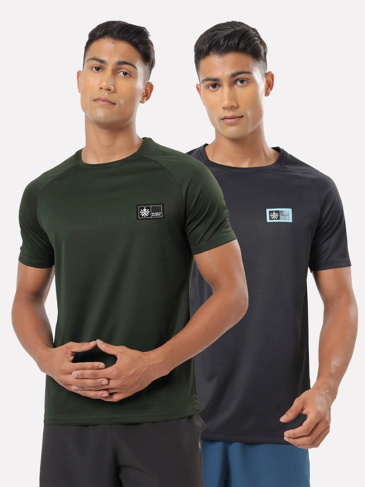 Solid Raglan T-shirt with Logo Pack of 2
