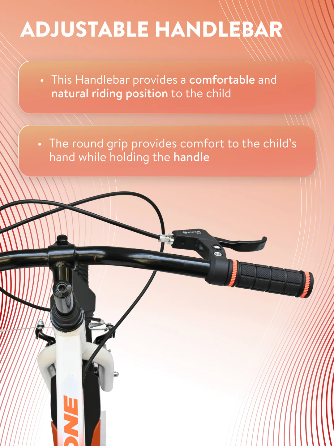 Throne 20T Steel Kids Bike with Rigid Fork, Single Wall Rim, V brakes and Chain Guard Orange White - Image 7