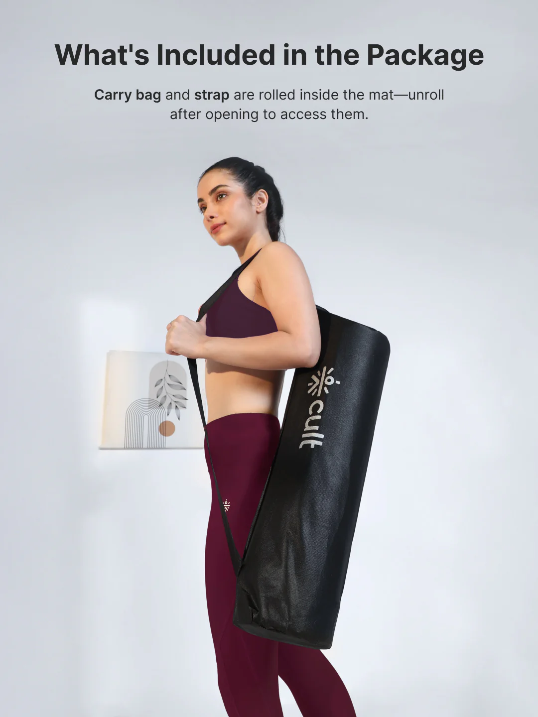 CULT Ultra Cushioned 8mm TPE Yoga & Pilates Mat Eco-Friendly, Skin-Friendly, Anti-Skid, Tear-Resistant, Lightweight & Portable with Carry Strap and Bag Ideal for Home, Gym & Outdoor Workouts - Brown - Image 11