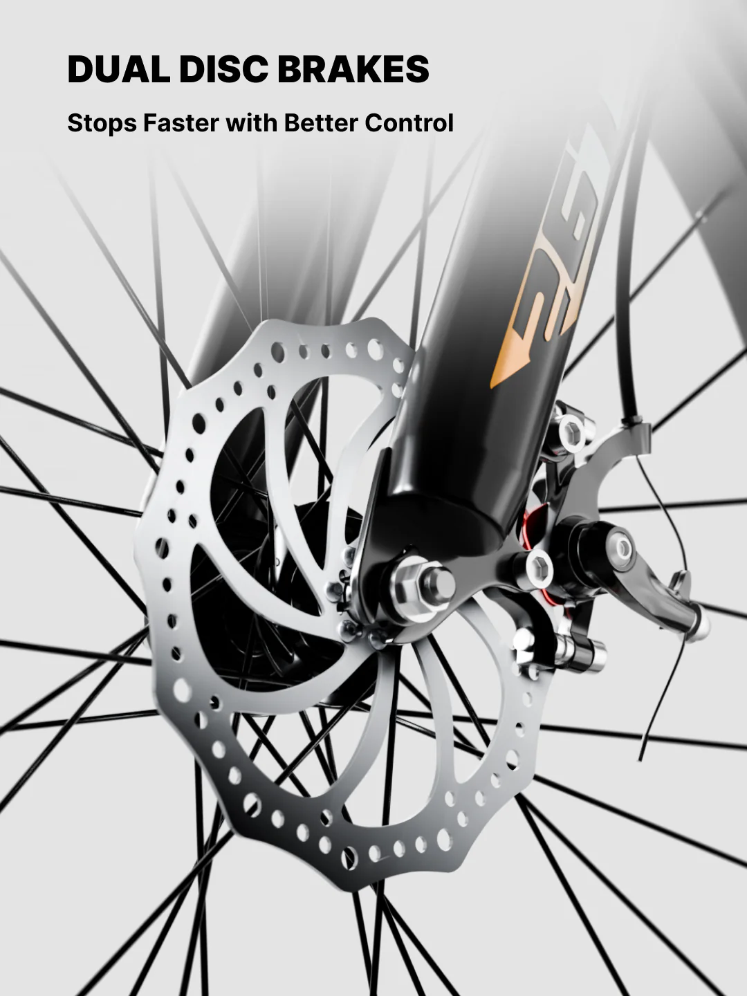 Urban Terrain Comet Pro 26T Single Speed Steel Mountain Bike with Front Suspension & Dual Disc Brakes (Black) - Image 2