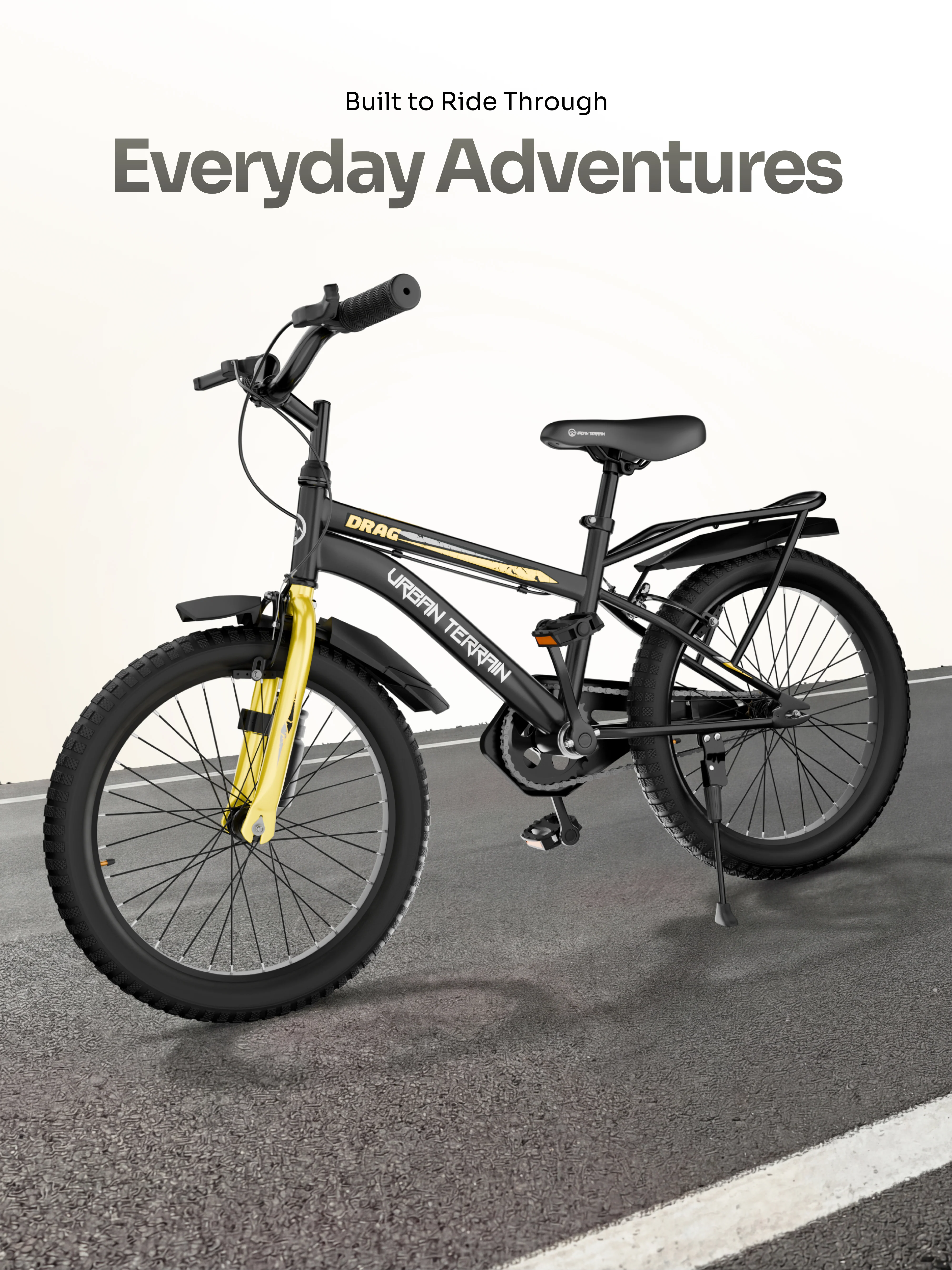 Urban Terrain Drag 16T Single Speed Kids Cycle, Black - Image 2