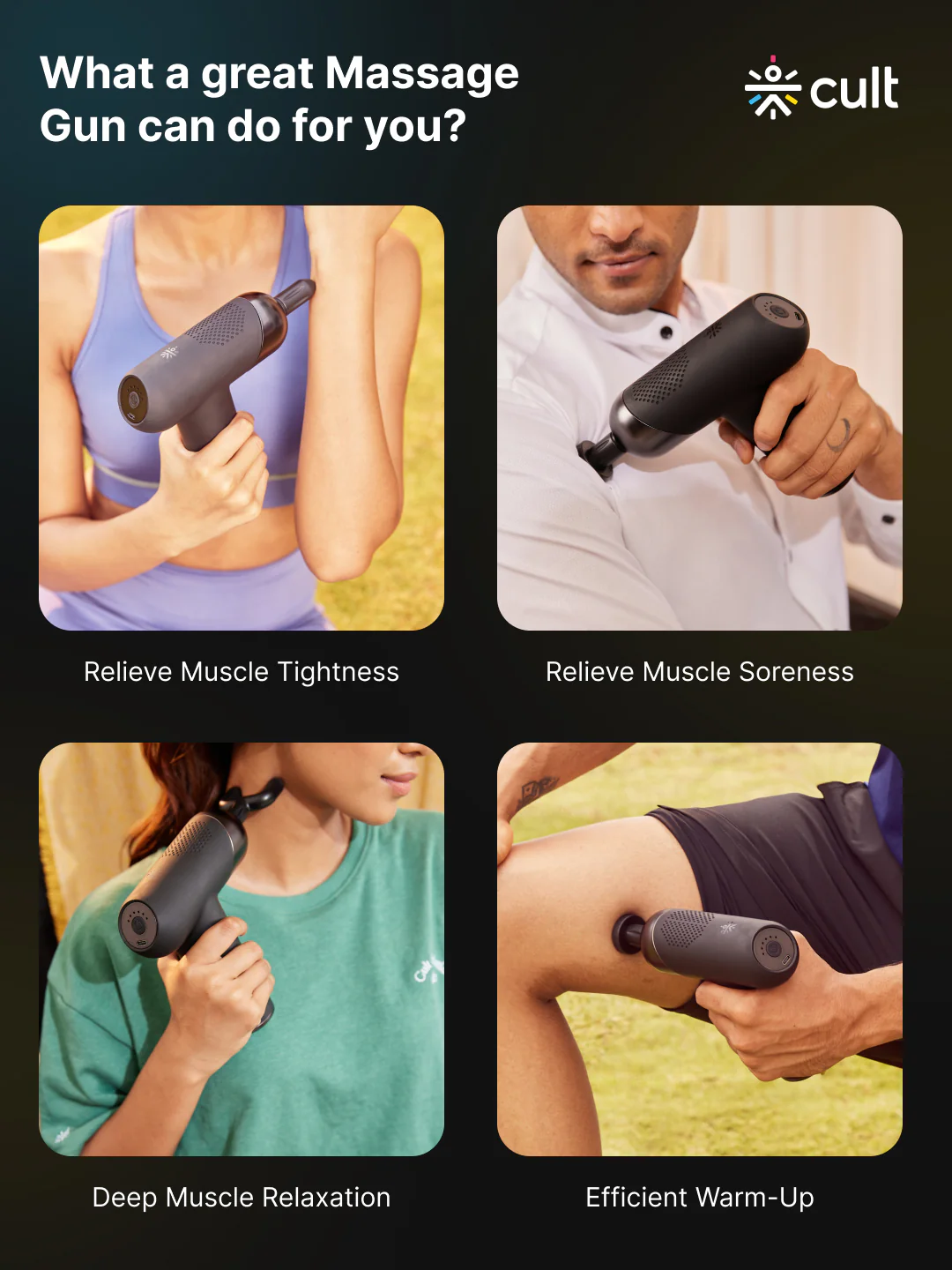 Cult Volt Plus, Full Body Professional Gun Massager, QuietMotion Tech, Deep Tissue Percussions, 4 hour long battery, 6 Speed levels, Silicone head, Carry Pouch. - Image 7