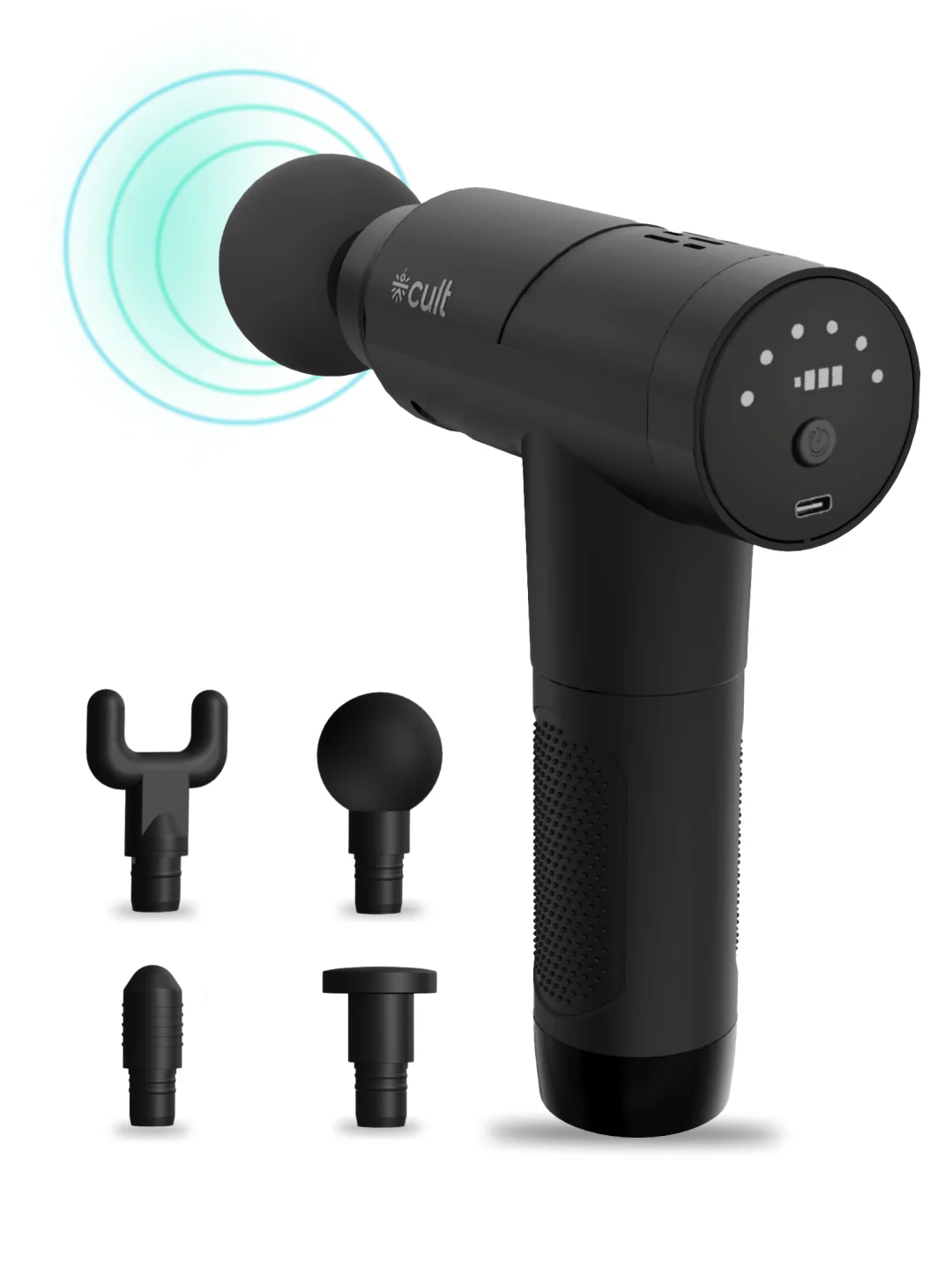 Cult Volt Pro, Full Body Professional Gun Massager, Upto 4.5 hour long battery, QuietMotion Tech, Deep Tissue Percussions, 4 Interchangeable heads, 6 Speed levels, Silicone head, Carry Pouch.
