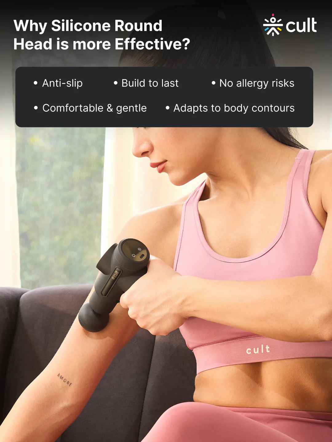 Cult Volt X, Full Body Professional Gun Massager with Hot and Cold Therapy,3 hour long battery, QuietMotion Tech, 6 Interchangeable heads, 6 Speed levels, Silicone head, Carry Pouch. - Image 6