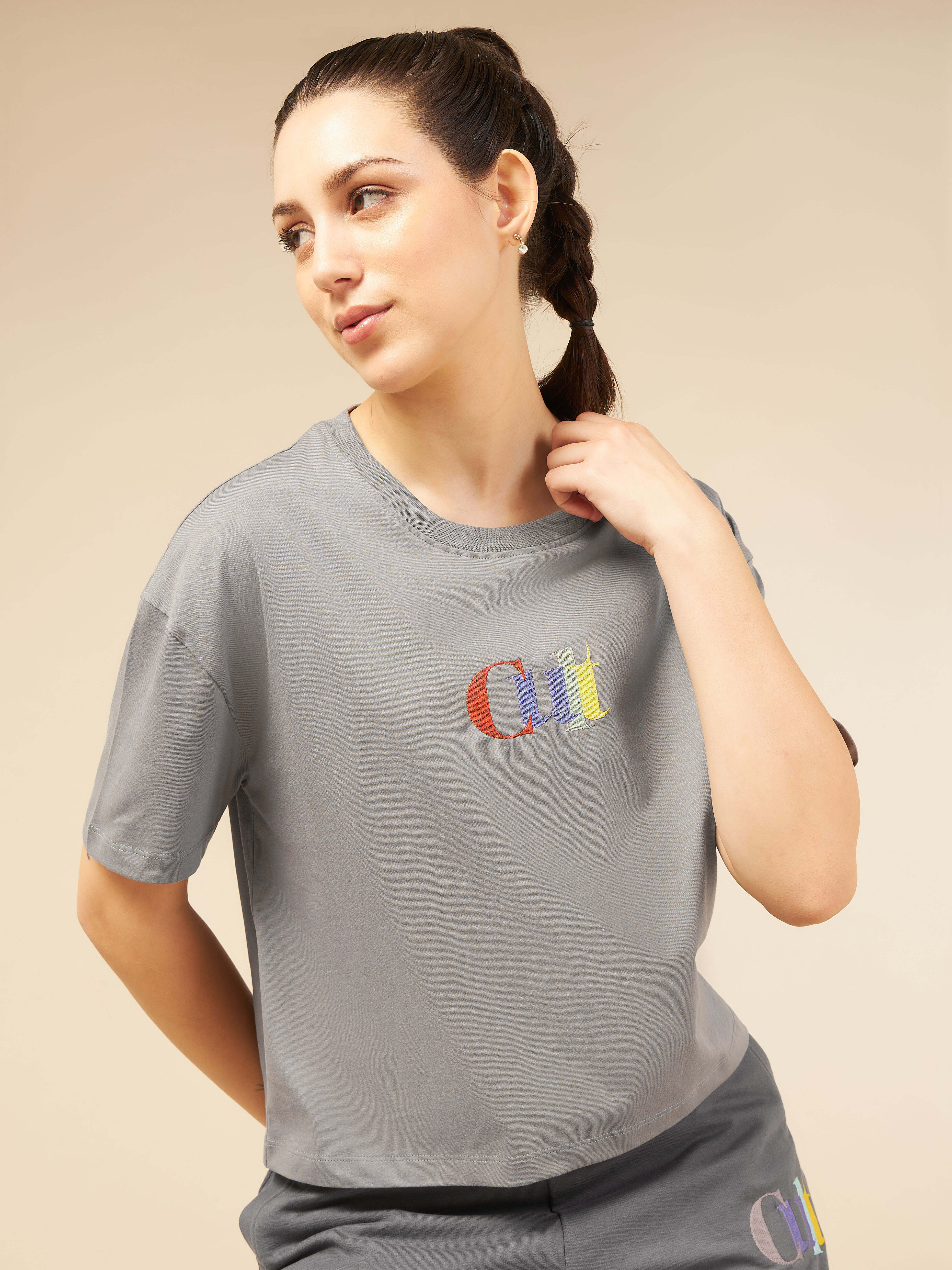 Women Grey Cult club T-shirt