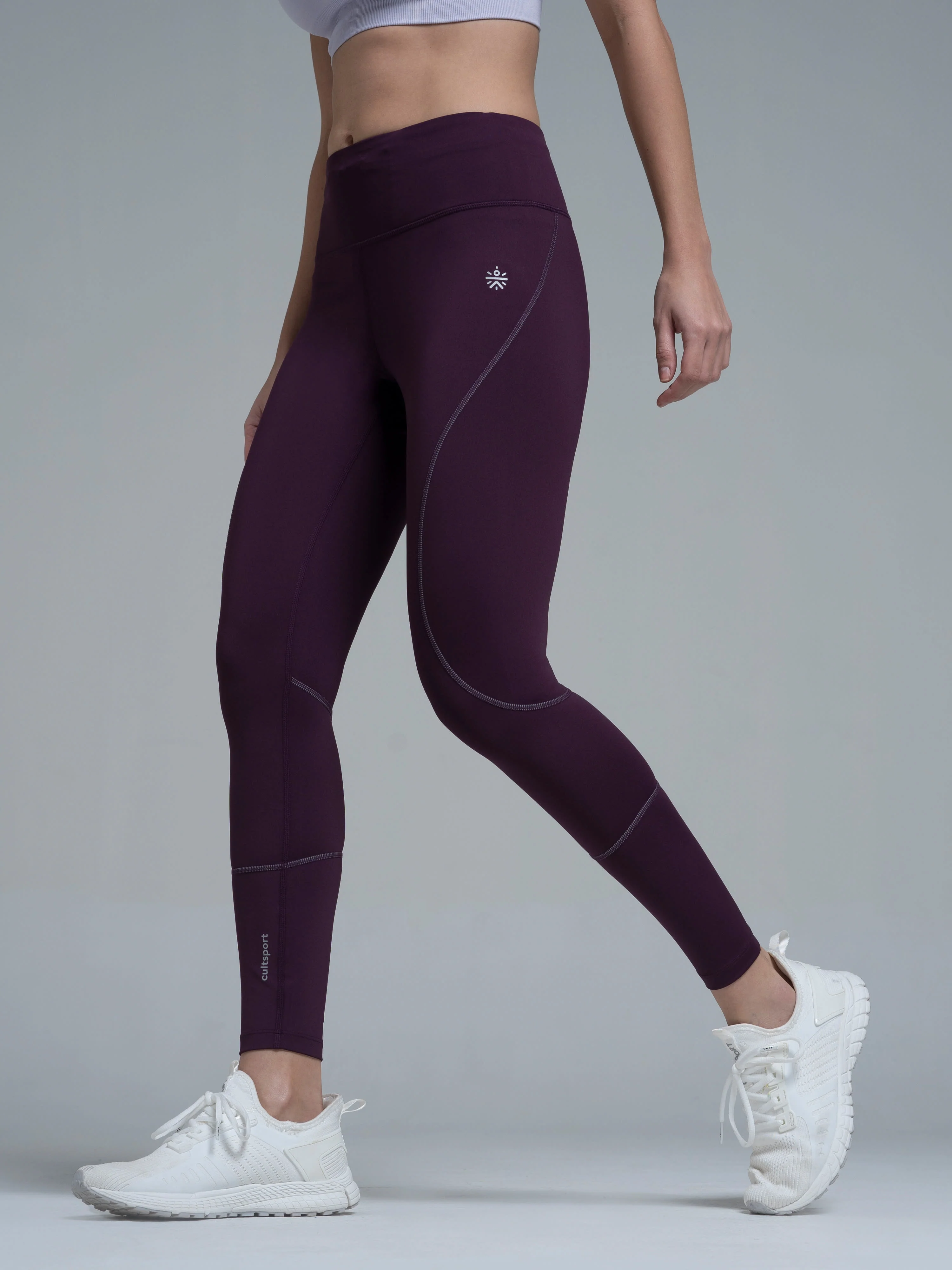 Women's Wine Absolute Fit Solid Running Tights