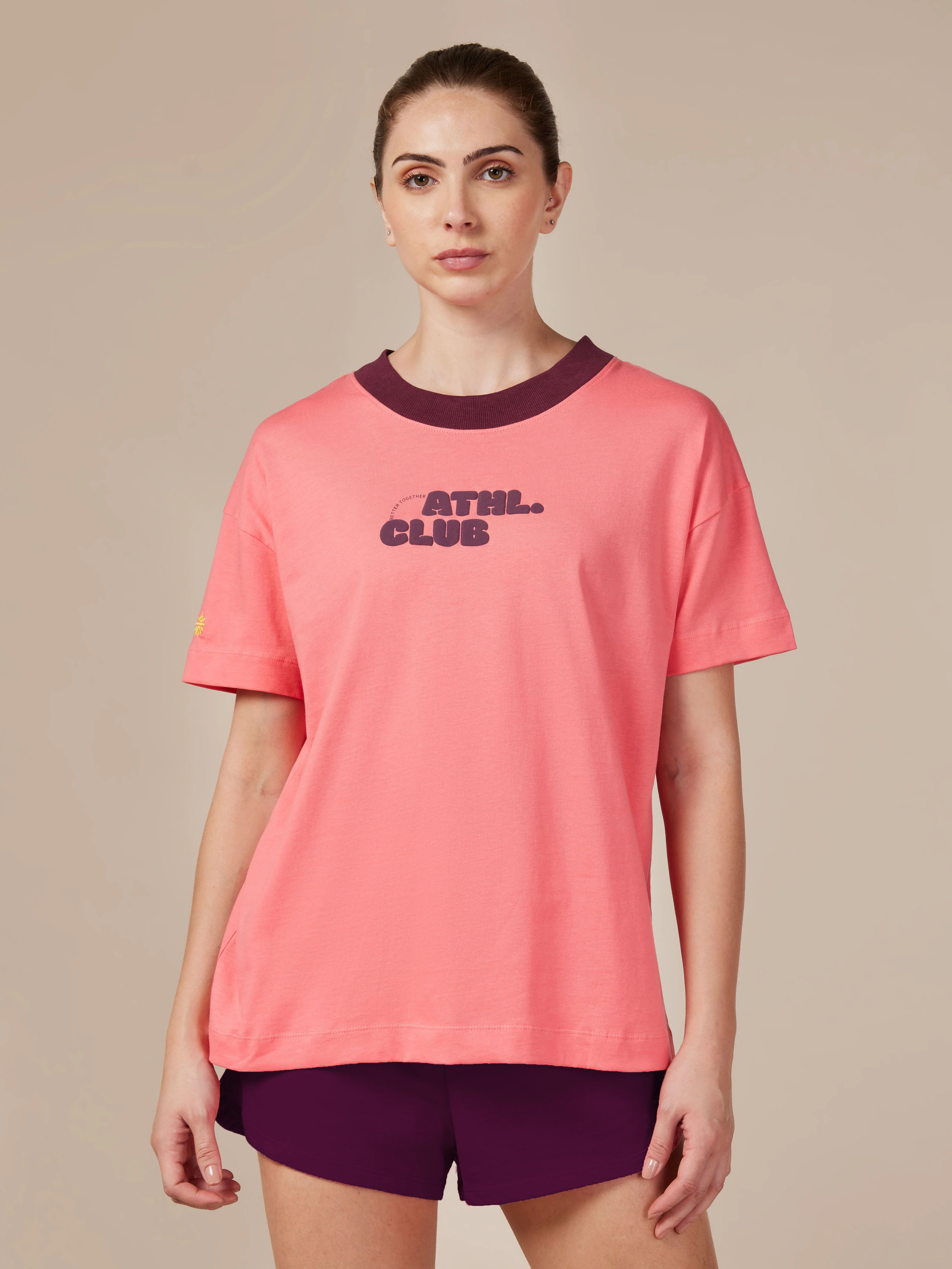 Women's Ath. Club Pink Printed T-shirt