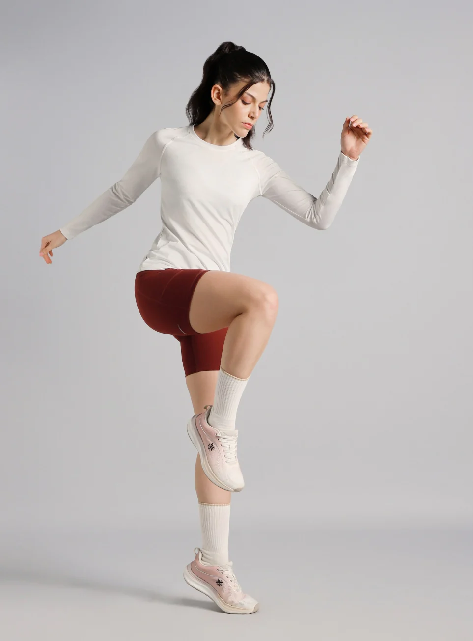 Women's Base Layer White Compression Running Top - Image 3