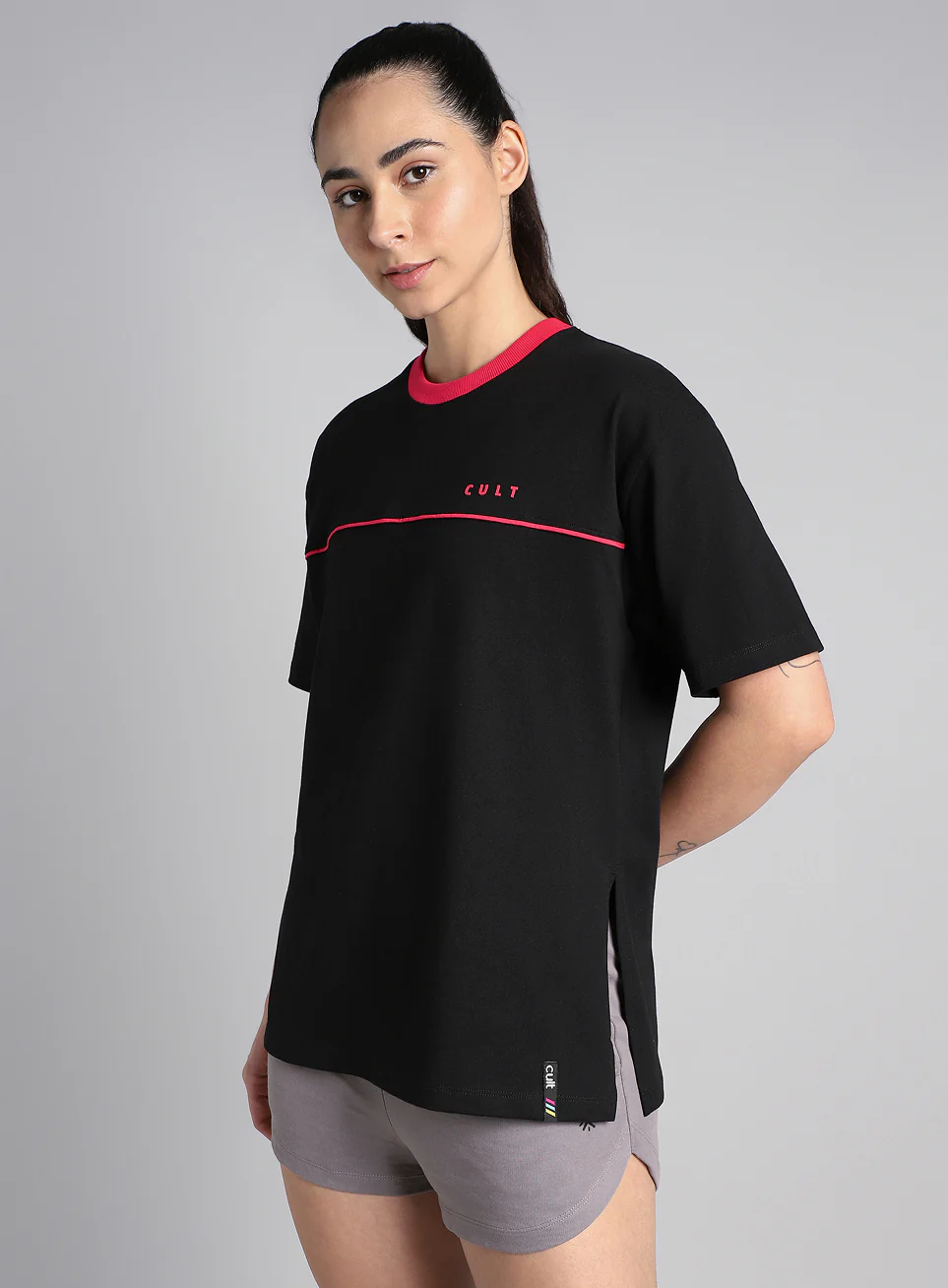 Women's Black Cult Classic Oversized Fit T-shirt