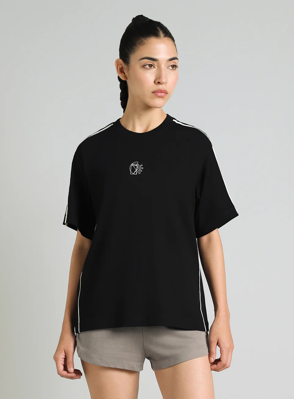 Women's Black Cult Logomania Print Relaxed Fit T-shirt - Image 4