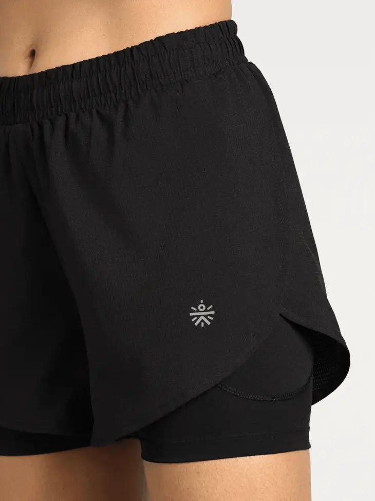 Women's Black Cult Zero Strider Shorts with Inner Shorts - Image 8