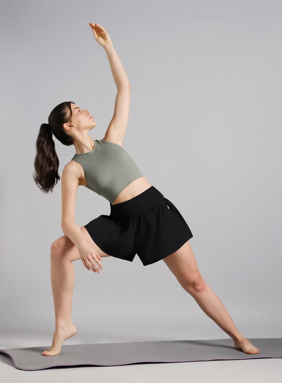 Women's Black Flow Form Yoga Shorts - Image 3