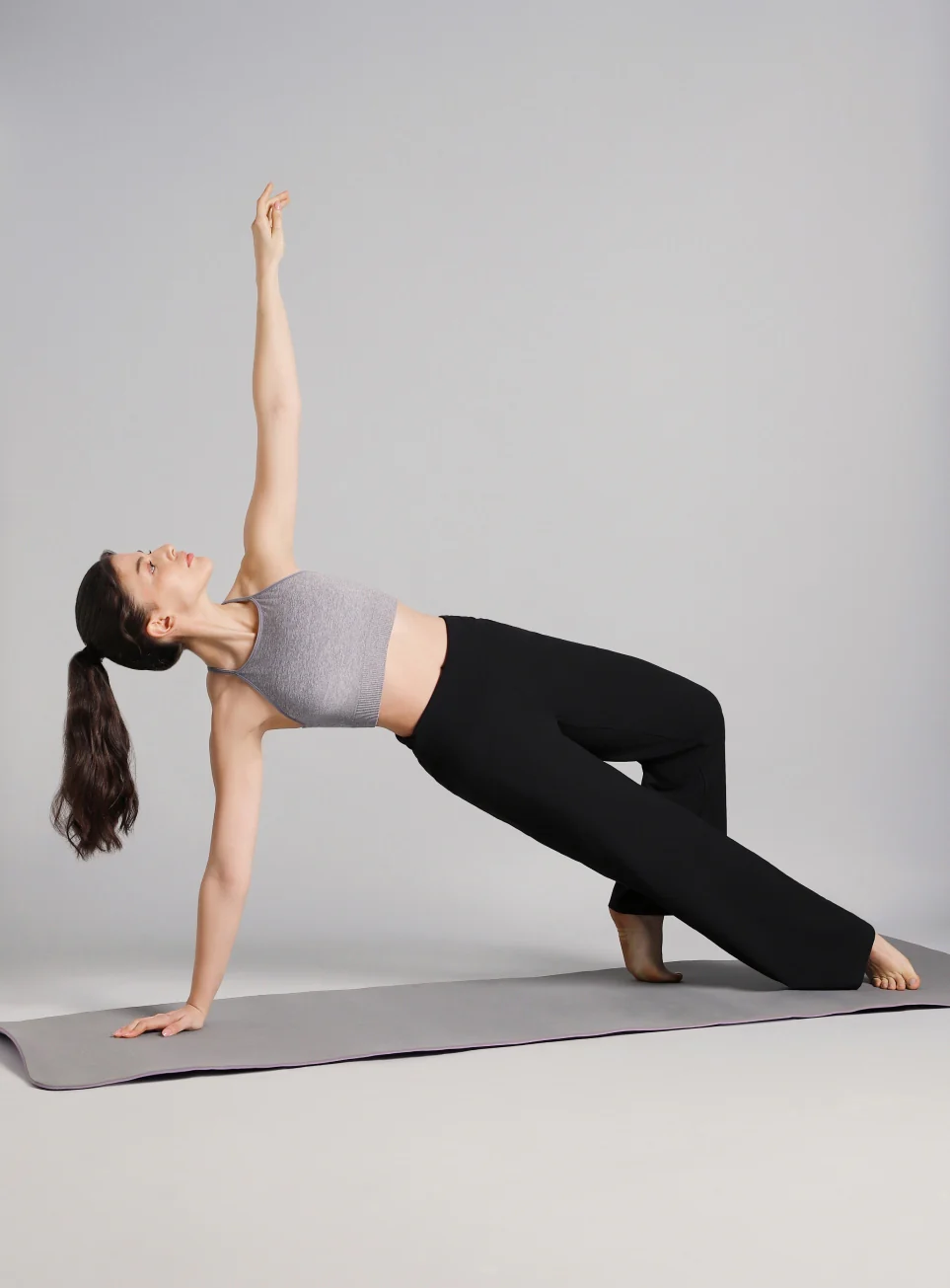 Women's Black Flow Form Yoga Wde Leg Pants - Image 3