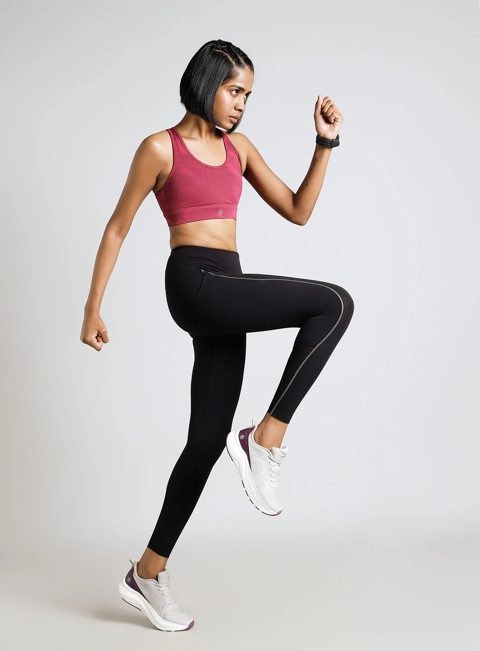 Women's Black Hyper Vent Running COMFlex Tights - Image 3