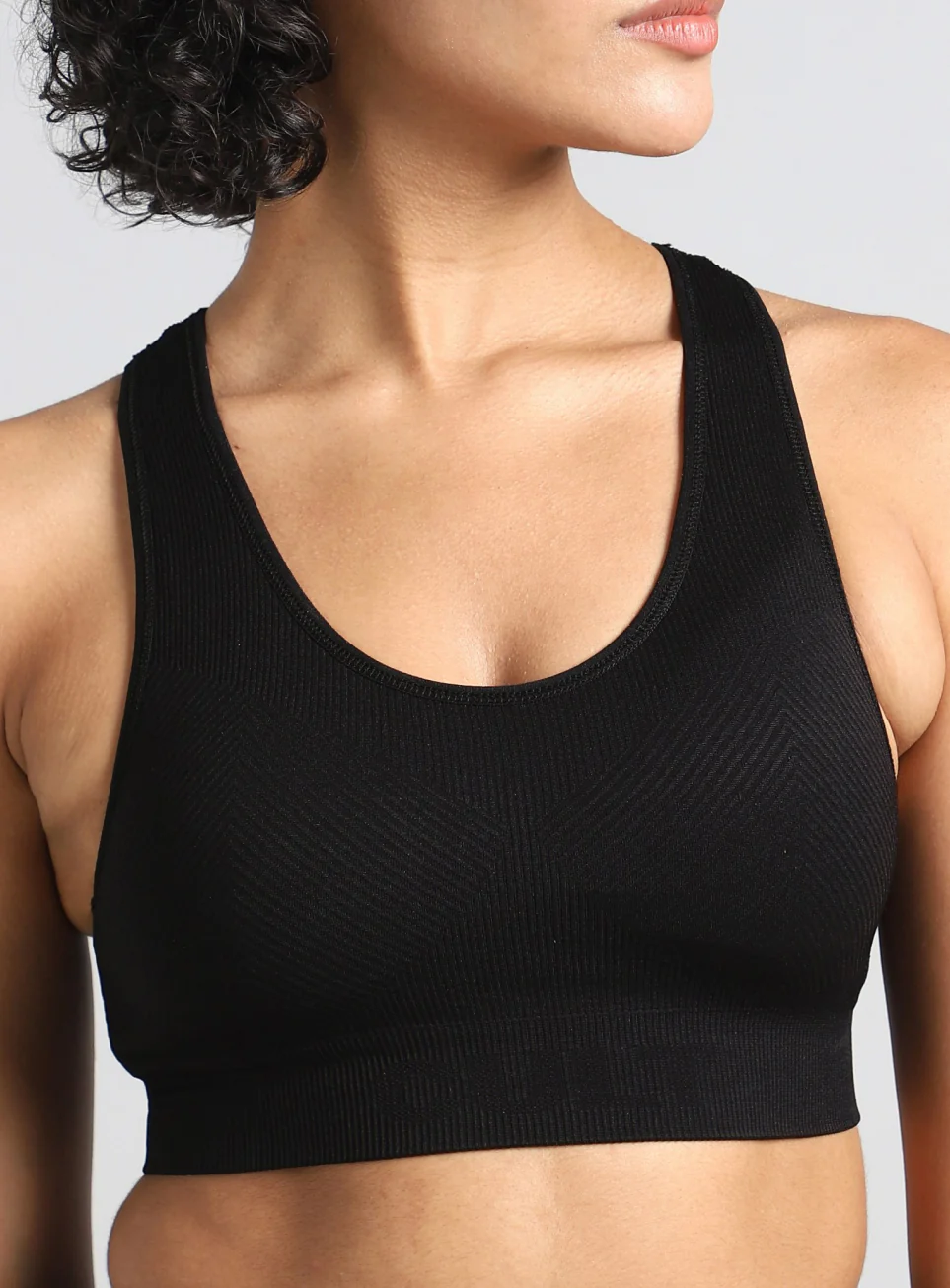 Women's Black Medium Support Seamless Reversible Bra - Image 7
