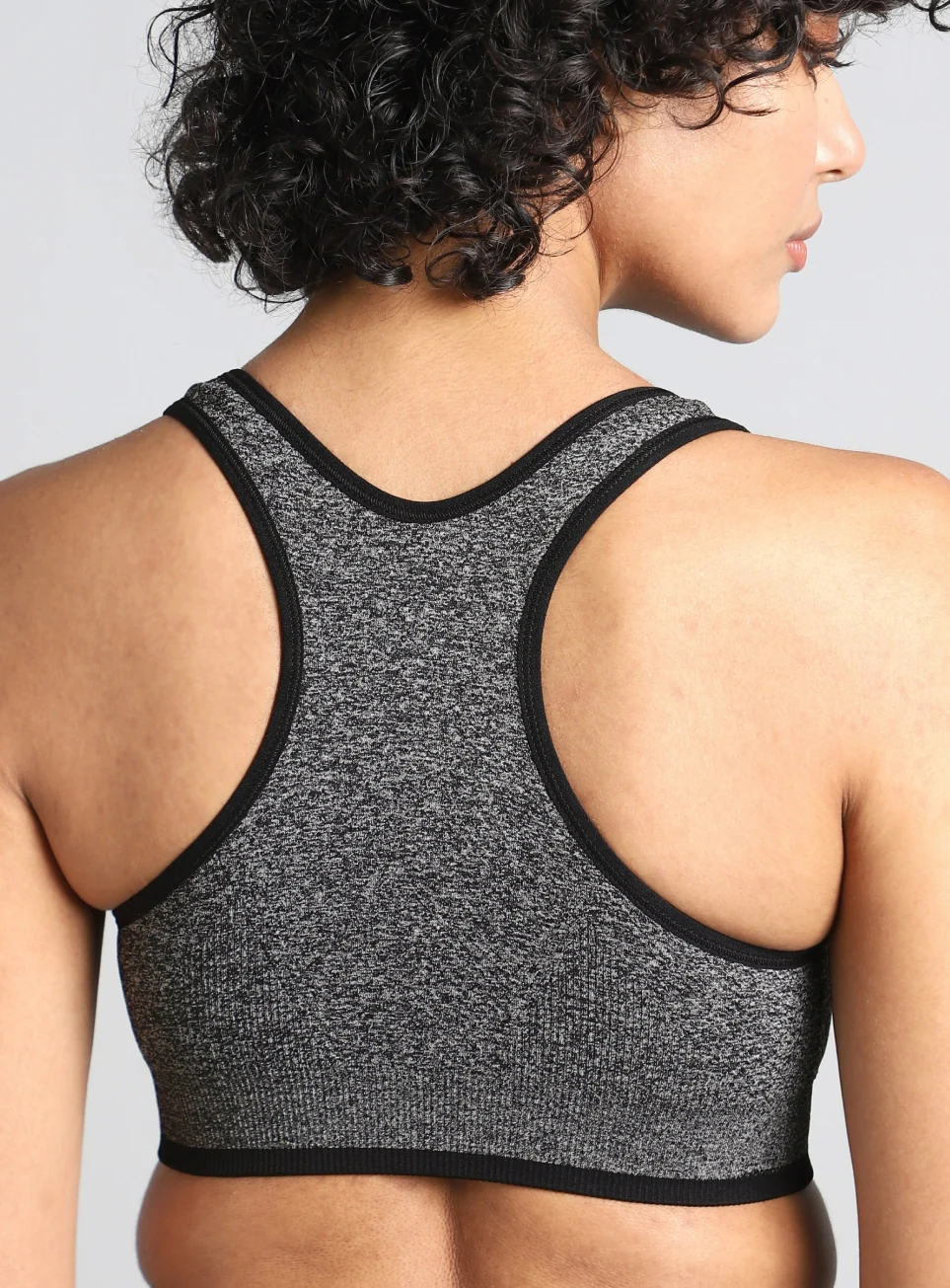 Women's Black Medium Support Seamless Reversible Bra - Image 8