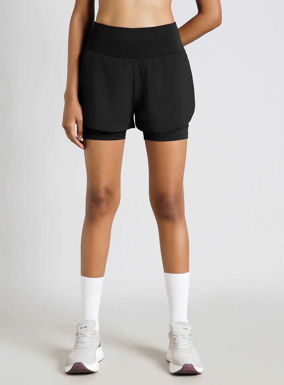 Women's Black Performance Pro Training Layered Shorts - Image 4