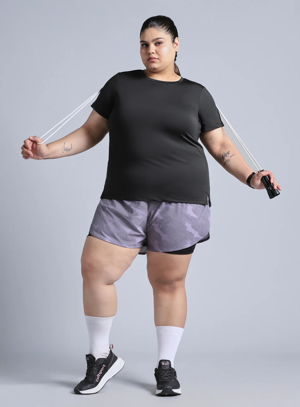 Women's Black Plus Size Back Vent Training Tee - Image 2