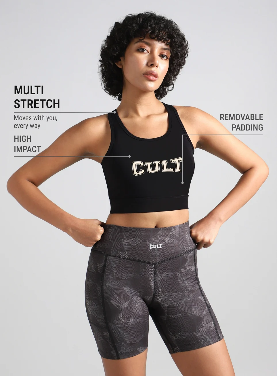 Women's Black True Black Combat Hight Support Bra Top - Image 5