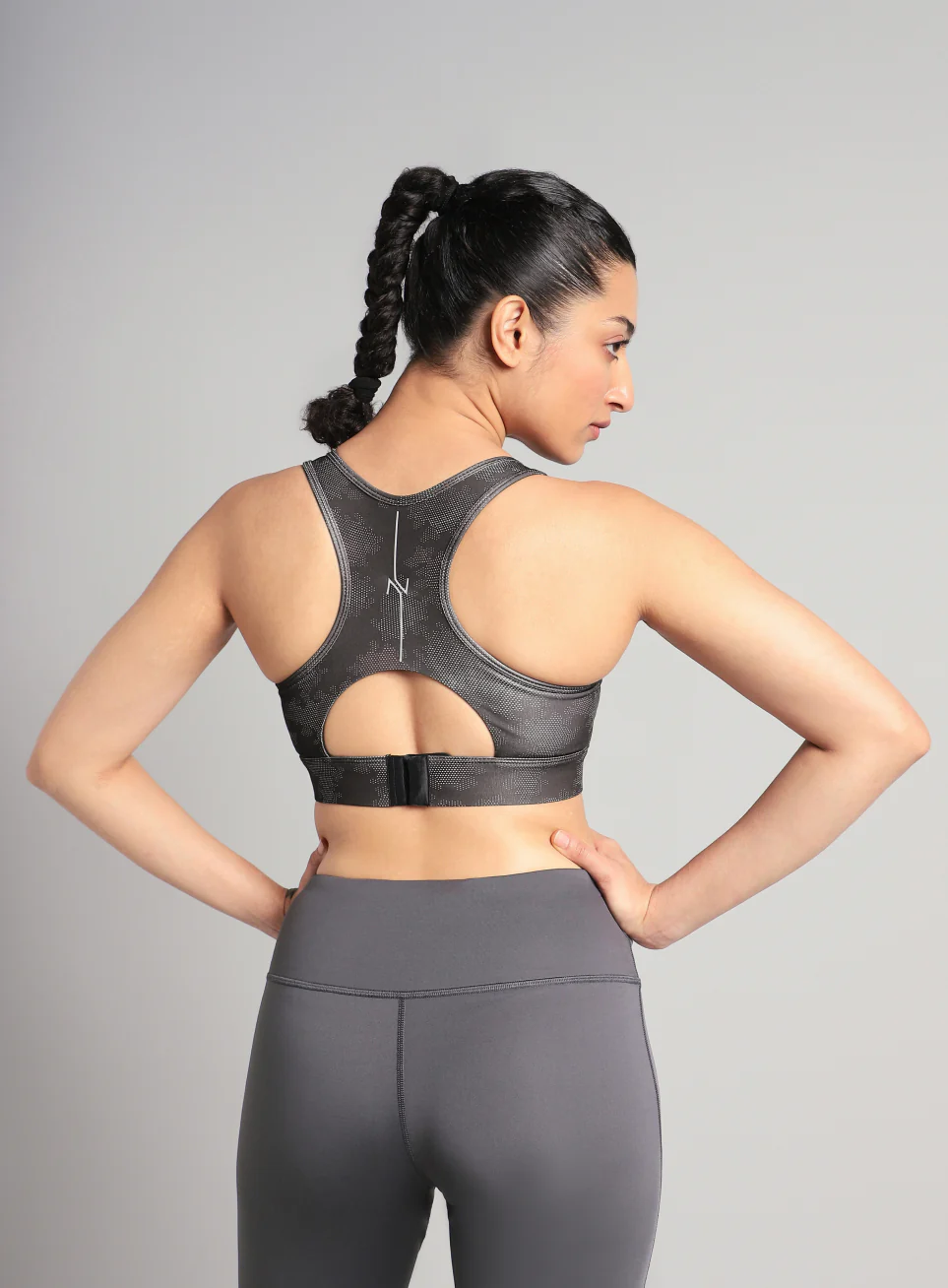 Women's Black Urban Camo Running High Support Bra