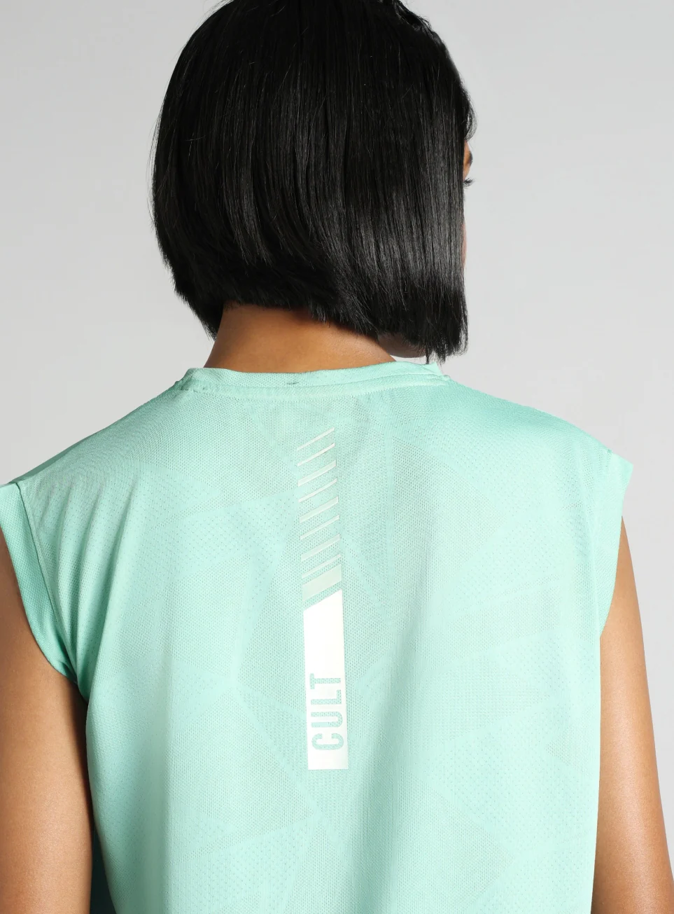 Women's Blue Boxy Fit Training Tank - Image 8