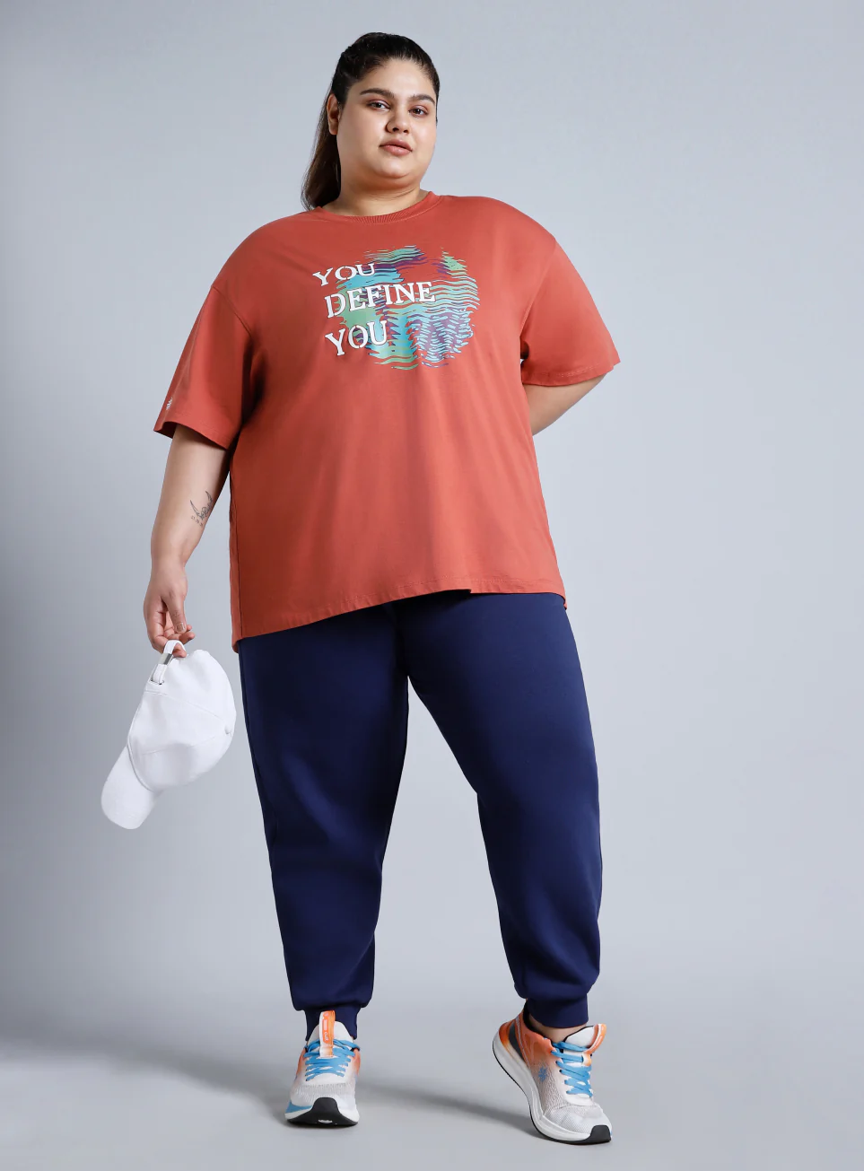 Women's Blue Cotton Plus Size Everyday Joggers - Image 2