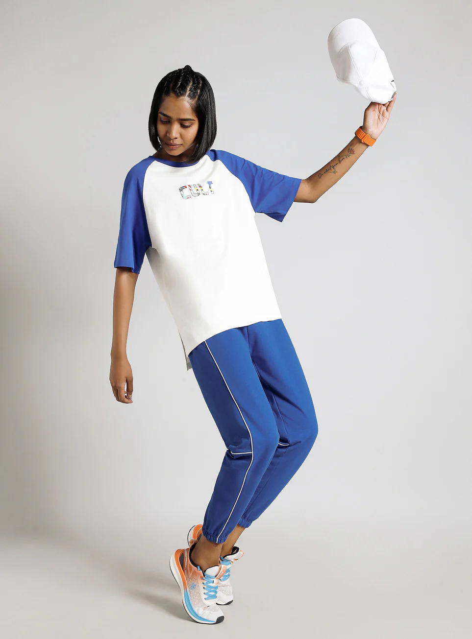 Women's Blue Panel Highlight Joggers - Image 2