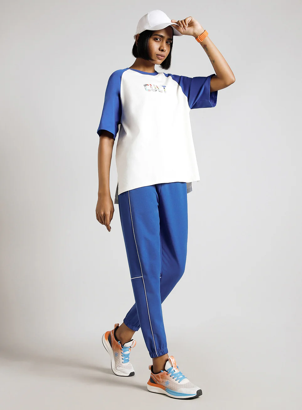 Women's Blue Panel Highlight Joggers - Image 3