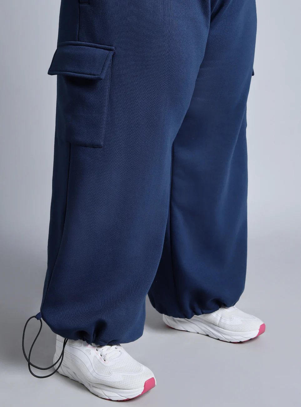 Women's Blue Plus Size Utility Joggers - Image 9
