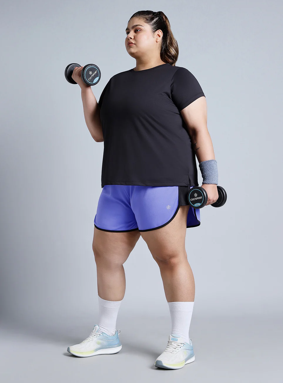 Women's Blue Power Active Plus Size Shorts - Image 2