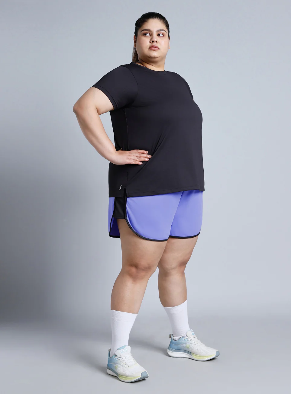 Women's Blue Power Active Plus Size Shorts - Image 3