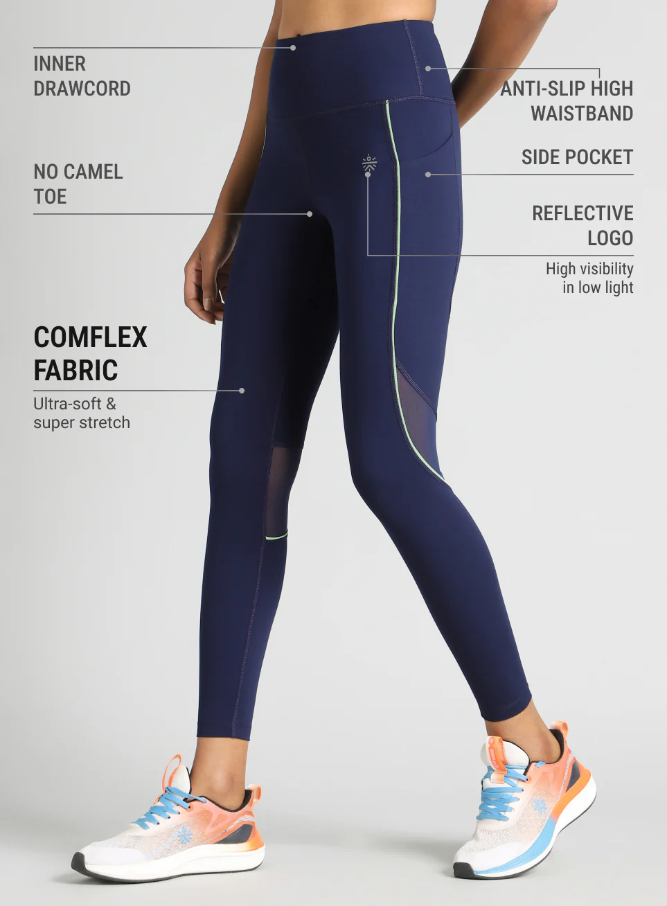 Women's Blue Run All Day COMFlex Tights - Image 5