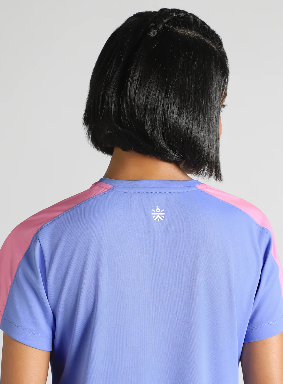 Women's Blue Shoulder Pop Active T-Shirt - Image 9