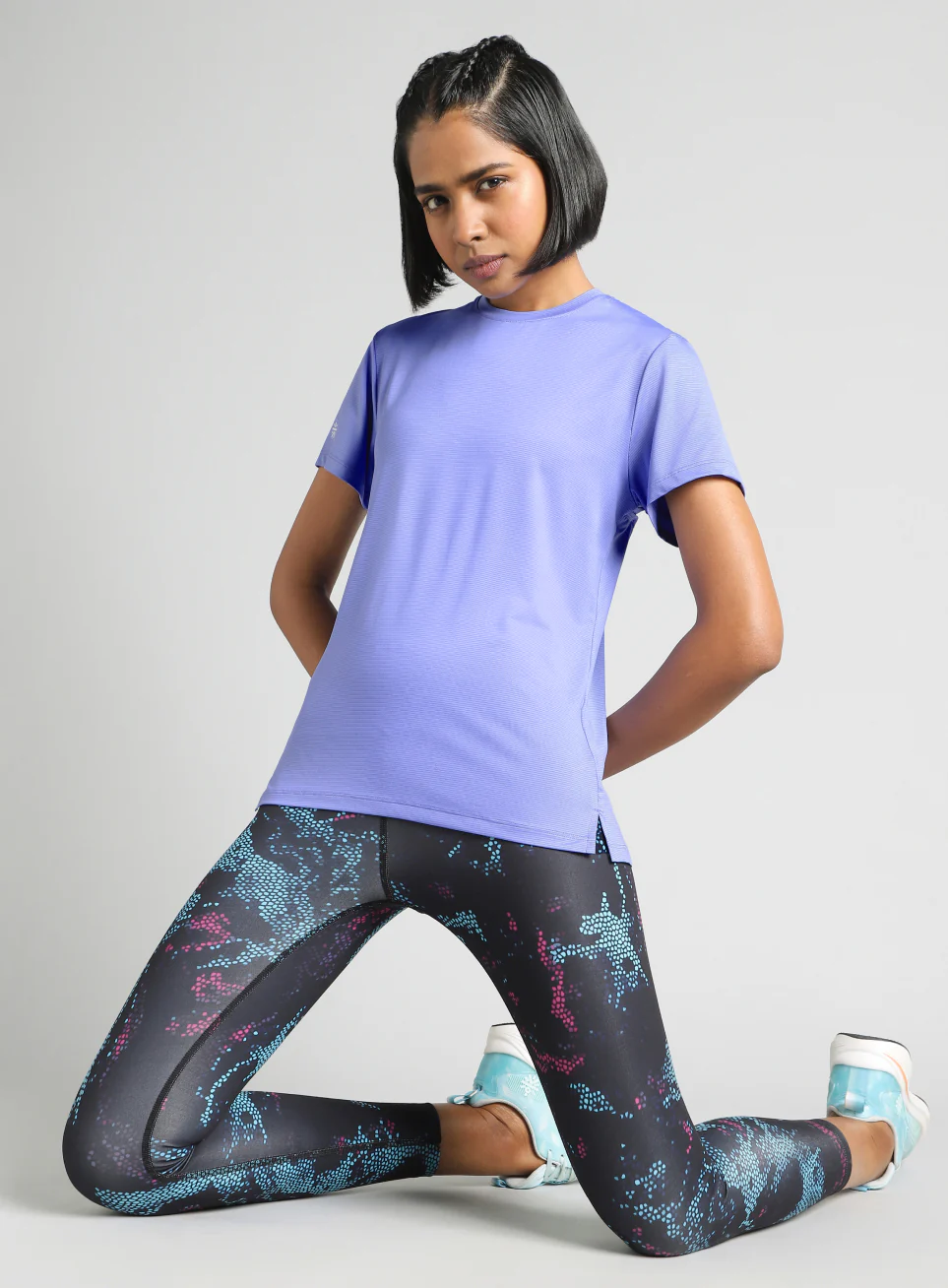 Women's Blue Swift Back Vent Training T-Shirt