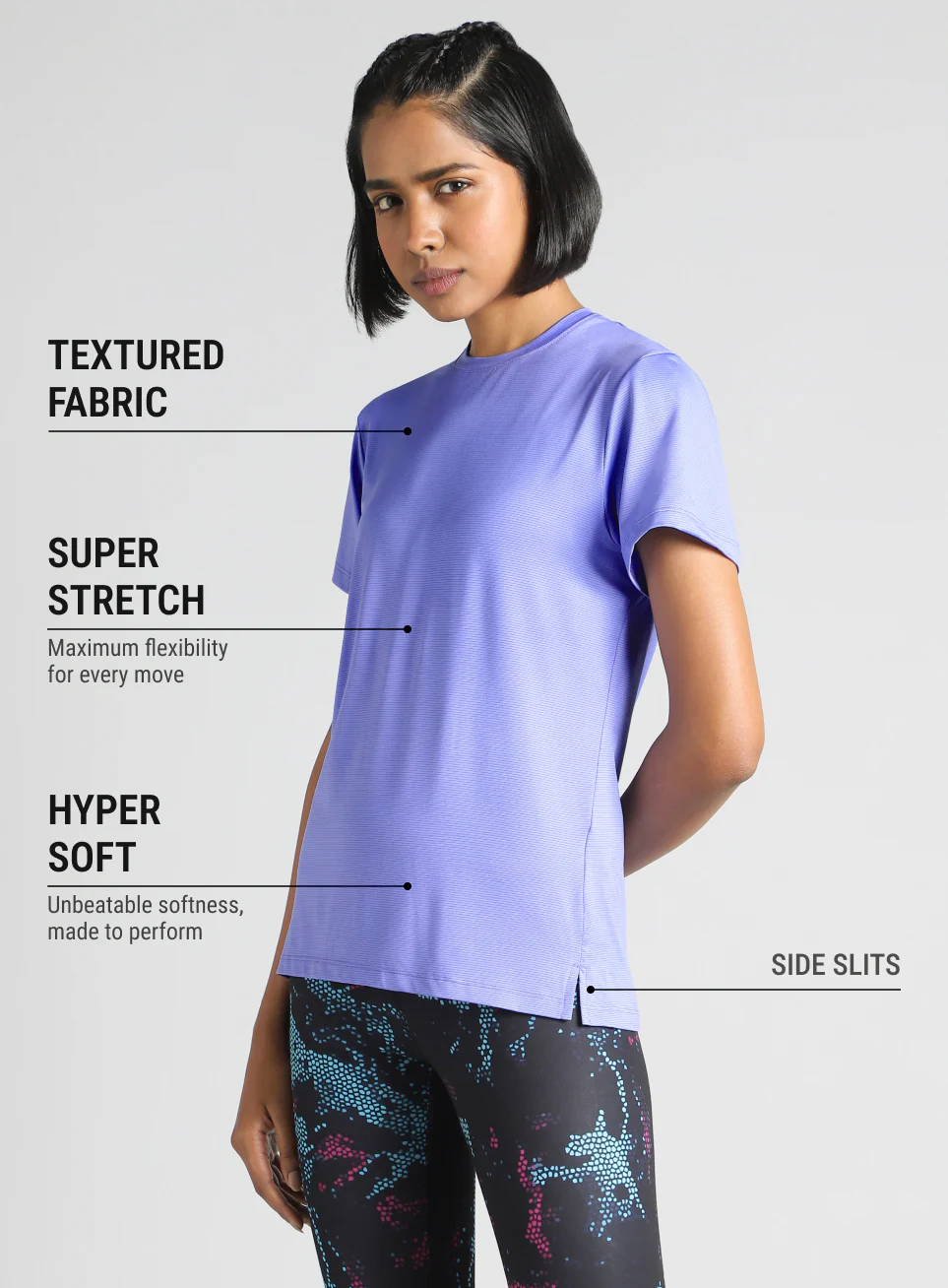 Women's Blue Swift Back Vent Training T-Shirt - Image 5