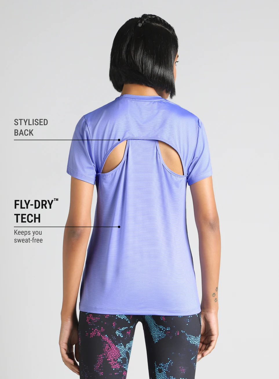 Women's Blue Swift Back Vent Training T-Shirt - Image 6