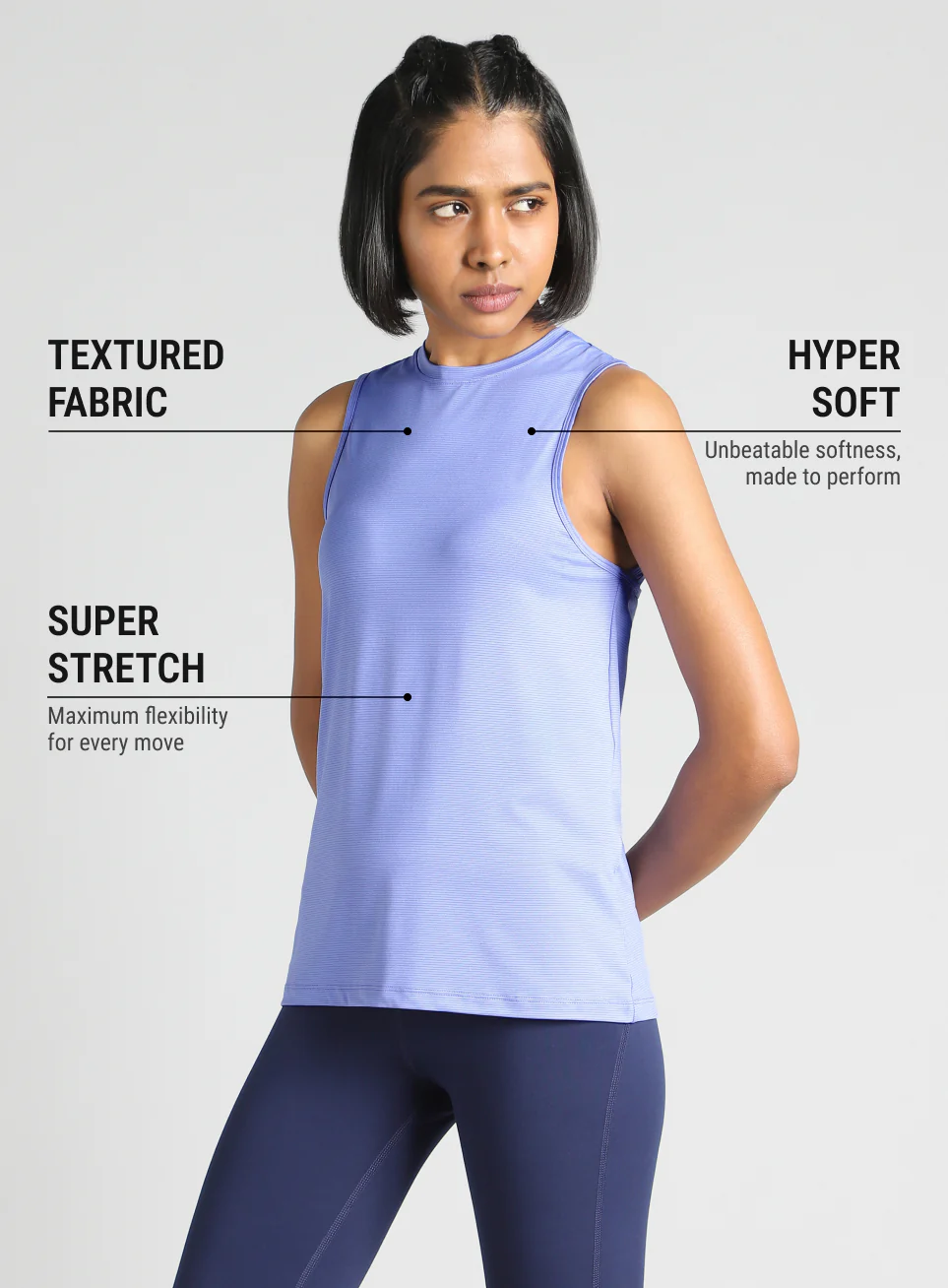 Women's Blue Swift Back Vent Training Tank Top - Image 5