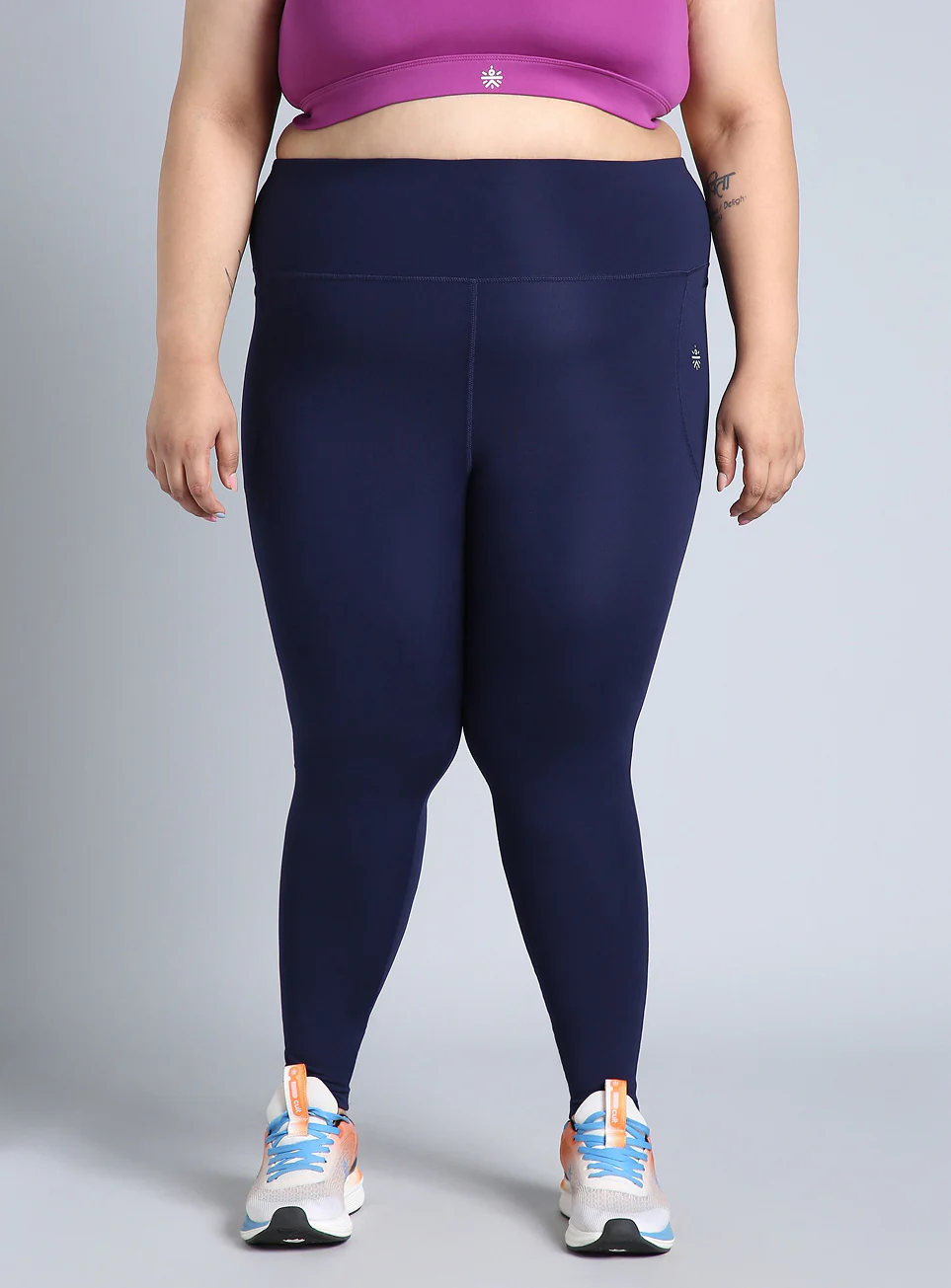 Women's Blue Training Plus Size COMFlex Tights - Image 4