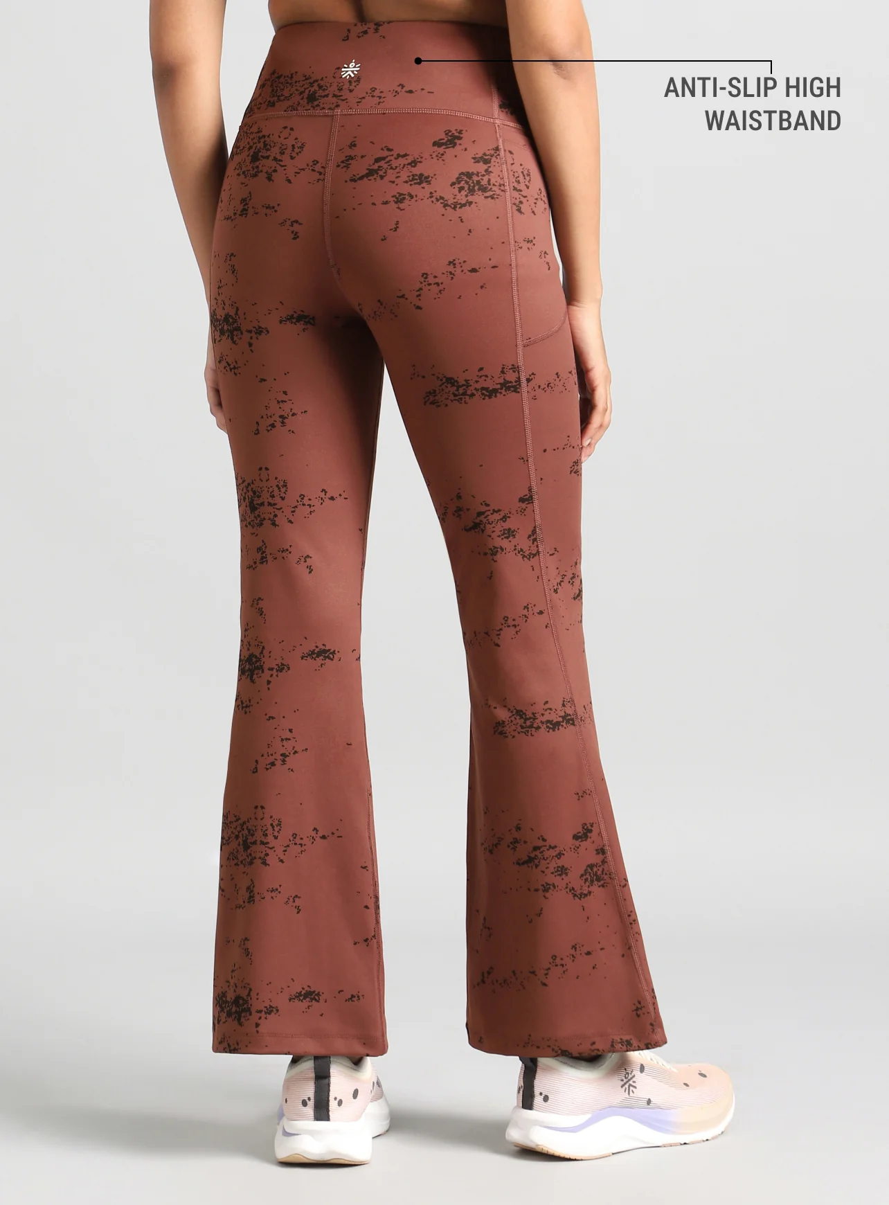 Women's Brown Training Printed COMFlex Flarepants - Image 6