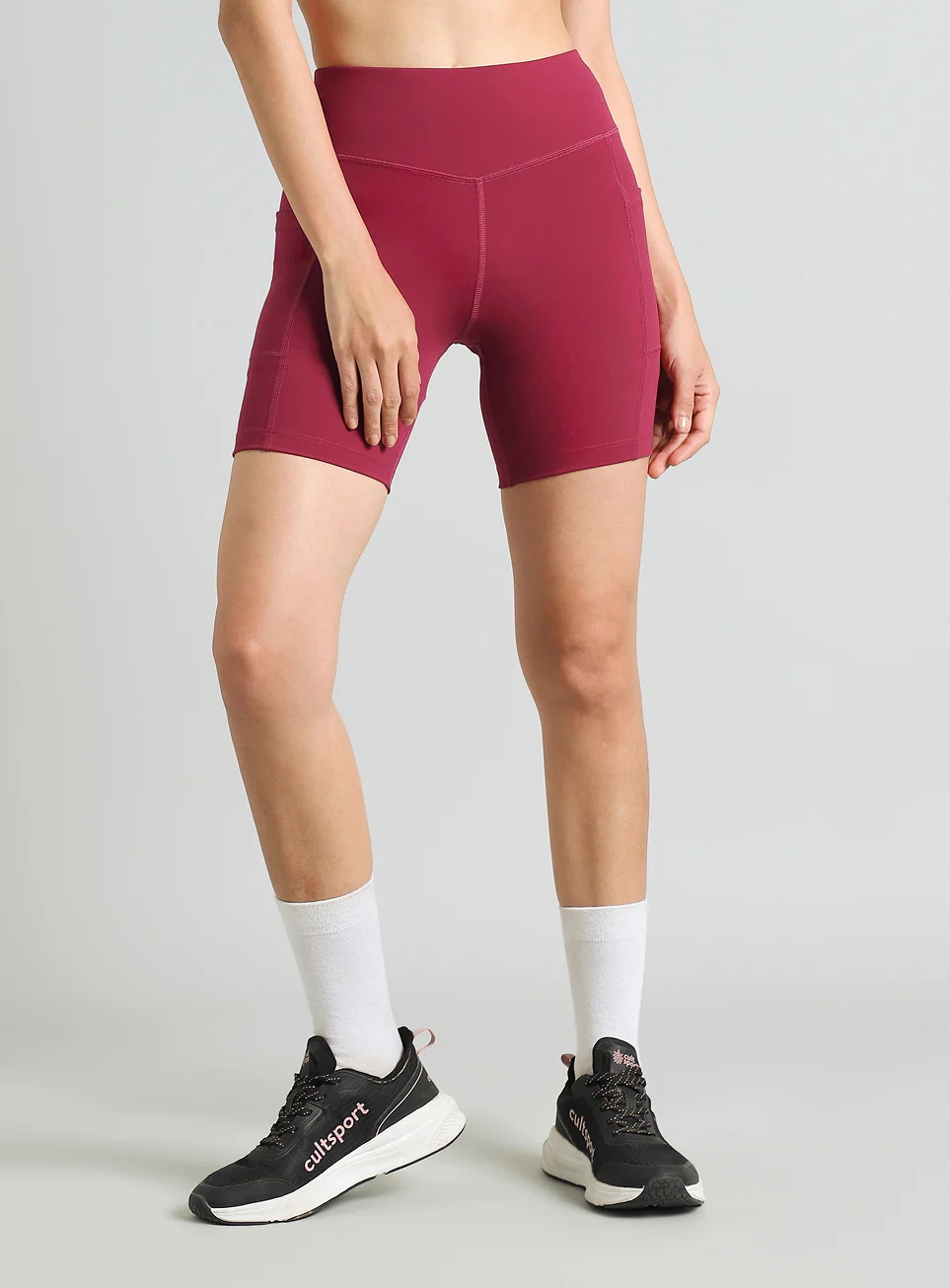 Women's Burgundy COMFlex Cycling Shorts - Image 4