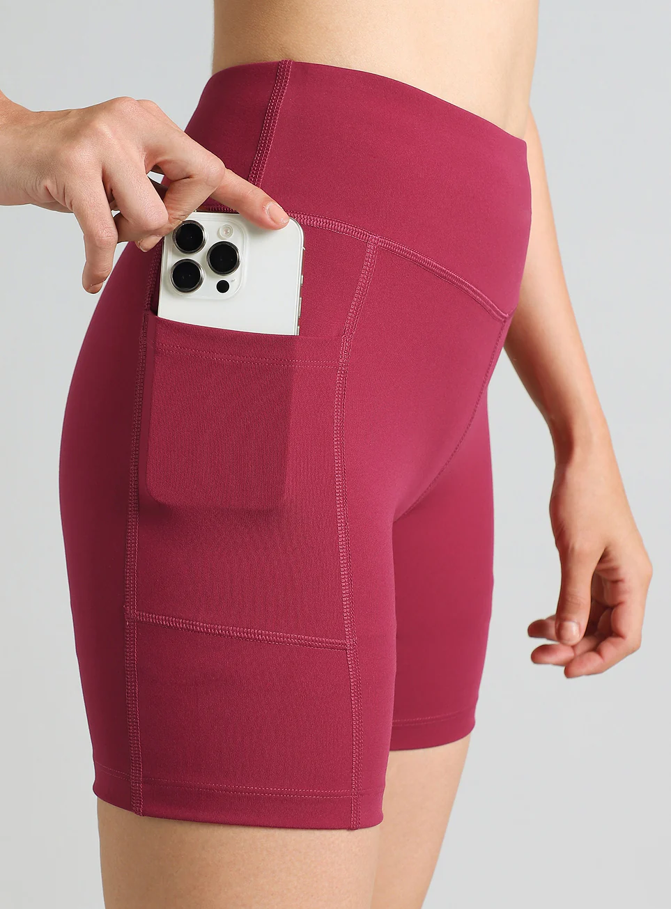 Women's Burgundy COMFlex Cycling Shorts - Image 7