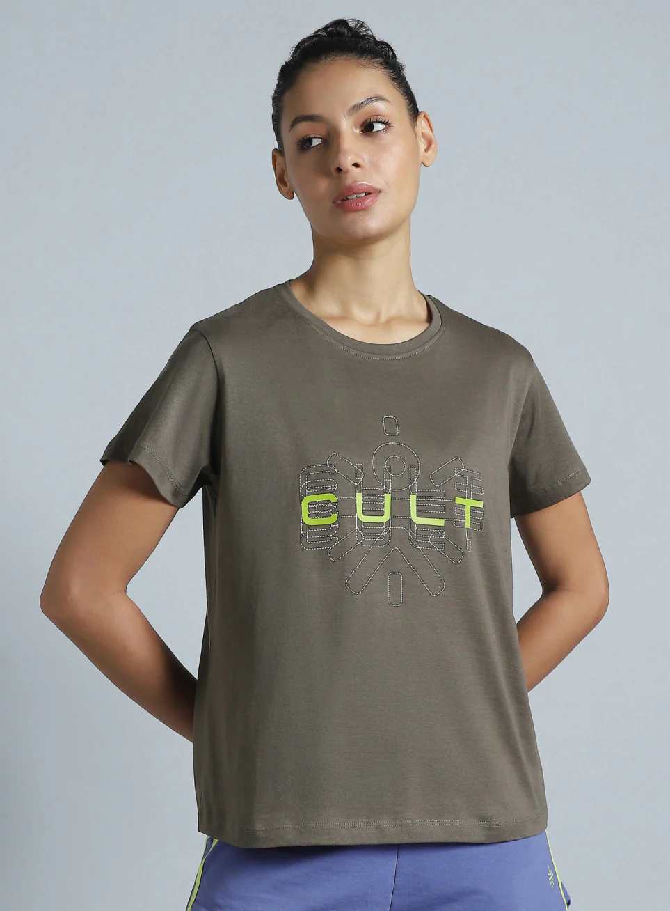 Women's Dark Grey Brand Carrier T-shirt