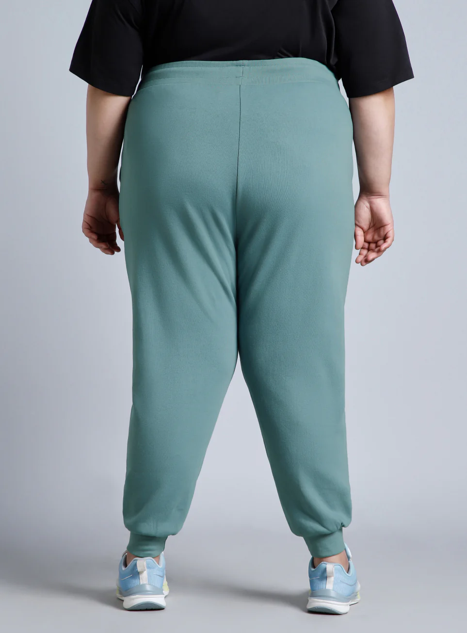 Women's Green Cotton Plus Size Everyday Joggers - Image 6