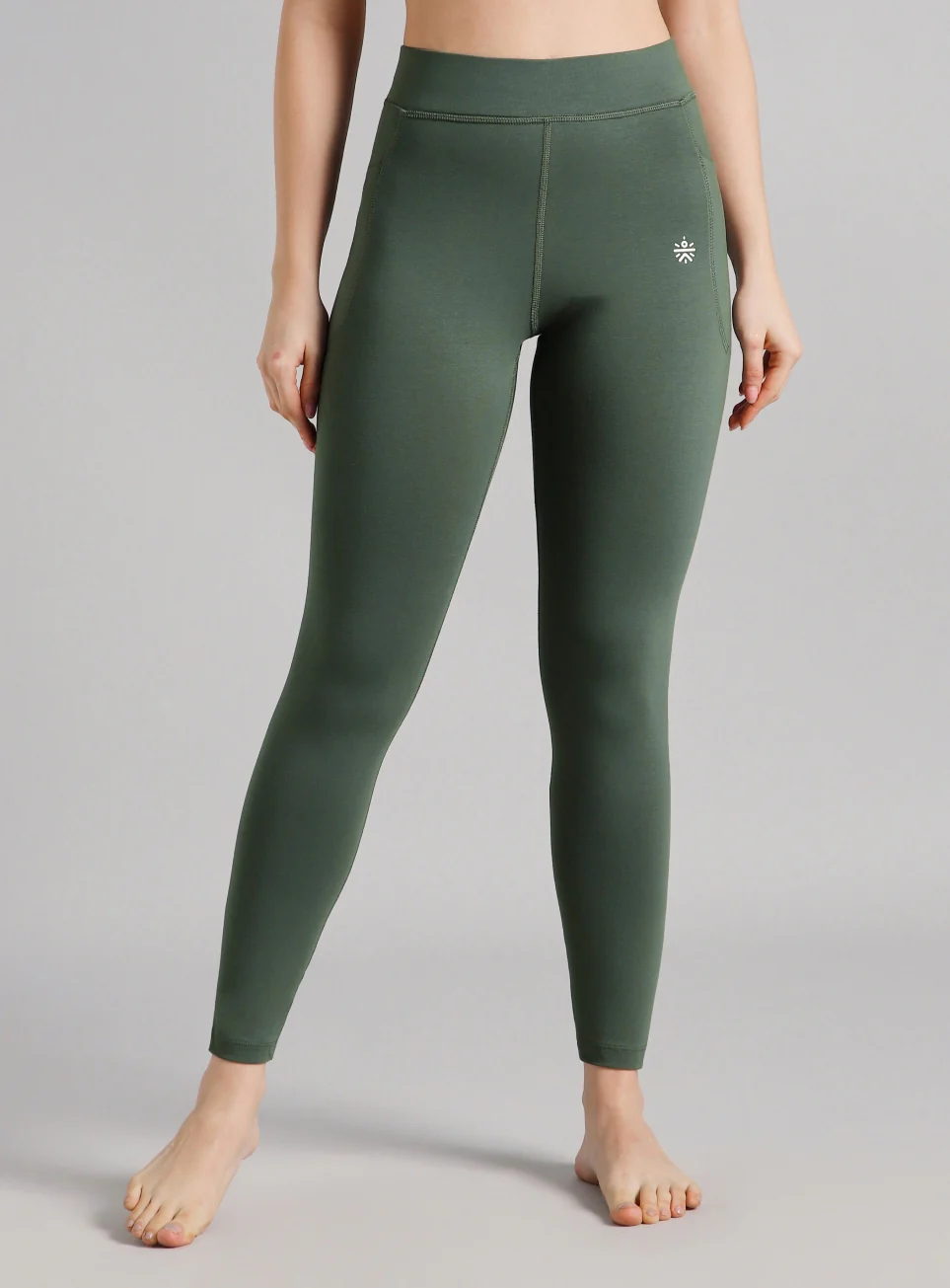 Women's Green Embody Yoga Tights - Image 4
