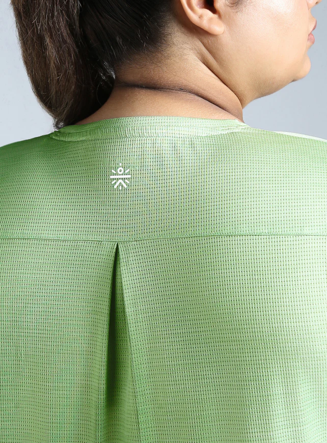 Women's Green Melange Plus Size Training Tee - Image 7