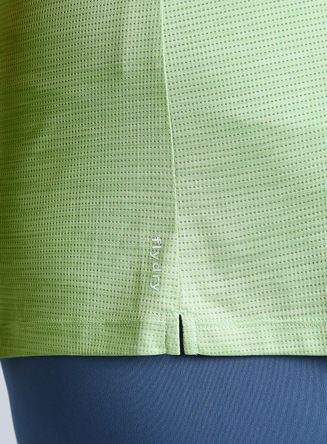Women's Green Melange Plus Size Training Tee - Image 8