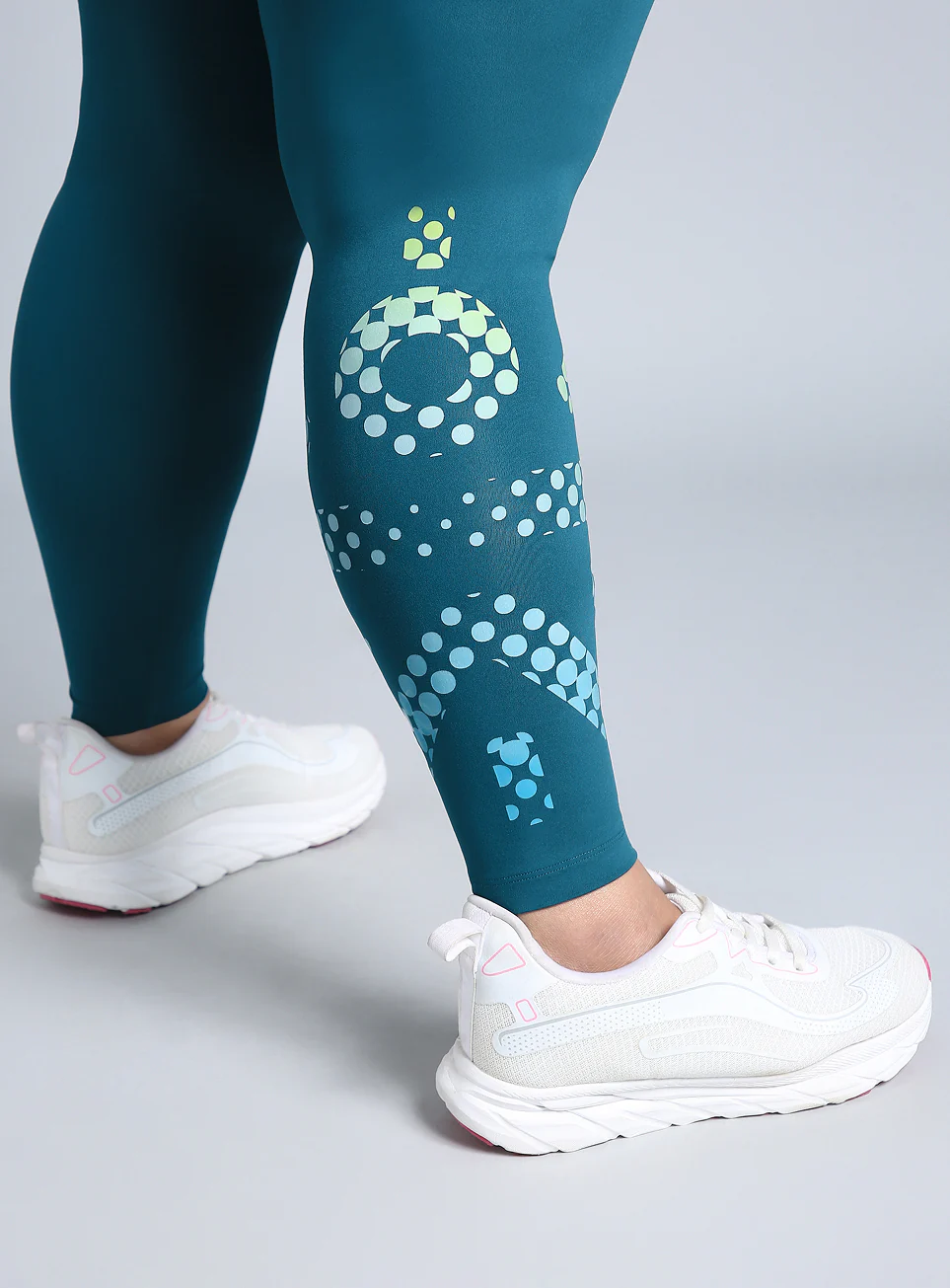 Women's Green Plus Size Graphic Branded COMFlex Training Tights - Image 7